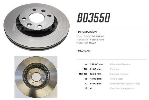 Imagen de DISCO DE FRENO RN CLIO 1.6/1.8 R19/MEGANE 2.0/KANGOO/SYMBOL