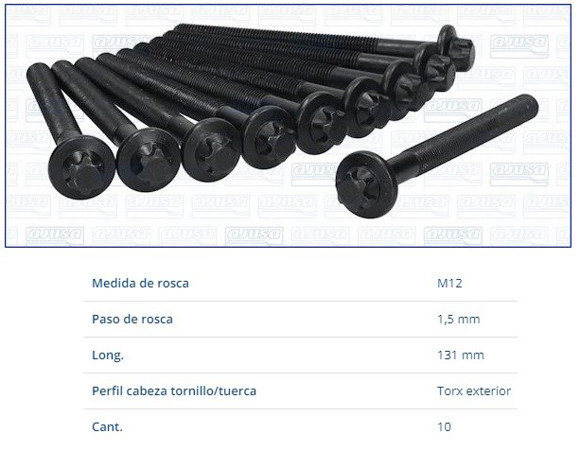 Imagen de JGO DE DE TORNILLOS TAPA DE CILINDROS RENAULT MASTER 2.5