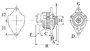 Imagen de ALTERNADOR 12V 85AMP DAEWOO CIELO 95/2001