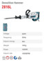 Imagen de MARTILLO DEMOLEDOR RONIX DIAMETRO 30MM 220V 1600W