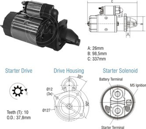 Imagen de MOTOR ARRANQUE VW CAMION 14150/7100 12V 10D