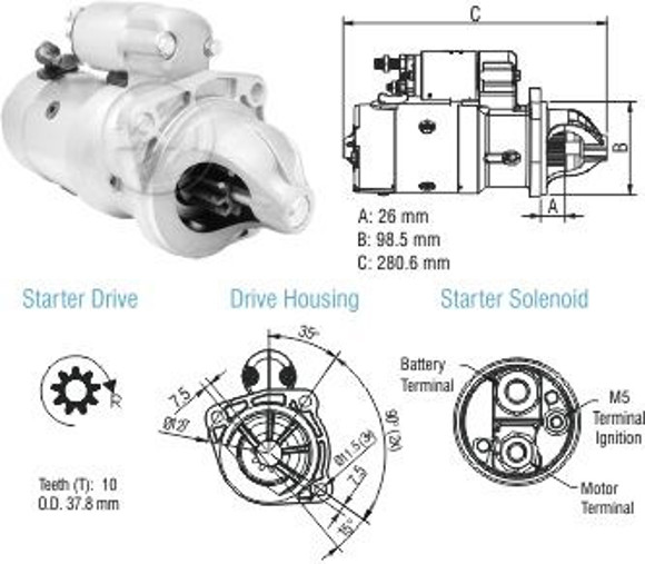 Imagen de MOTOR ARRANQUE VW 8120/8150/17250/MWM 4-10 C/PRESTOLITE
