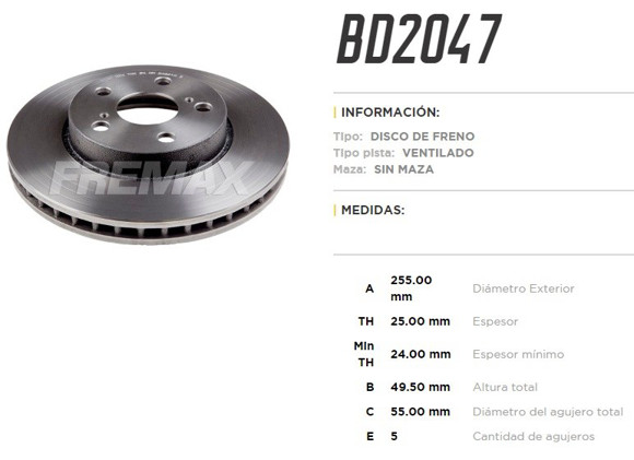 Imagen de DISCO FRNO DEL VENT TOYOTA CORONA 92. . .