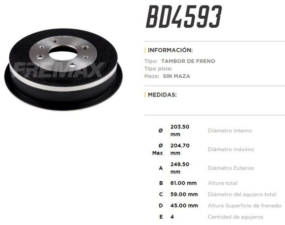 Imagen de CAMPANA TRAS FIAT GRAND SIENA 1.4/1.8 12. . . ARGO/CRONOS