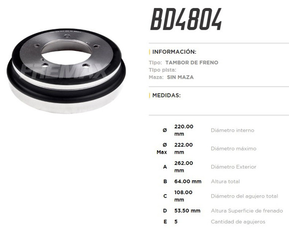 Imagen de CAMPANA FR TRAS GM TRACKER 2.0T 4X4 99> SZ VITARA 1.6/2.0I