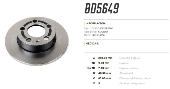 Imagen de DISCO FRNO. TRAS VENT VW VIRTUS/T-CROSS/POLO 1.0TSI 18. . .
