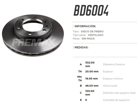 Imagen de DISCO FRENO DEL VENT TOYOTA HILUX/LAND CRUISER 4.0TD 87-90