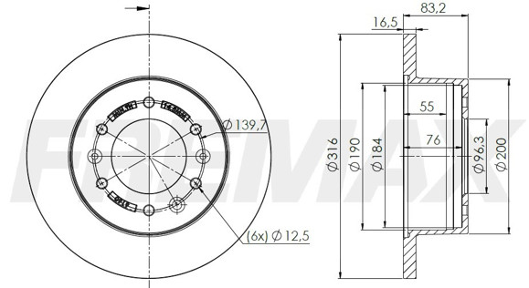 Imagen de DISCO DE FRENO TRASERO HYUNDAI H350 2.5 2015. . . 316MM