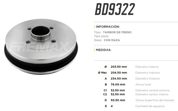 Imagen de CAMPANA FRENO TRAS RENAULT MEGANE 1995. . . NISSAN MICRA/