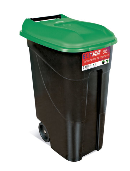 Imagen de CONTENEDOR RESIDUOS NEGRO 80 LTS