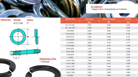 Imagen de ARANDELA DE PRESION 1 GALVANIZADO EN CALIENTE