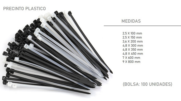 Imagen de ABRAZADERA NYLON BLANCA 2,5X100MM (BOLSA: 100 UNIDADES)