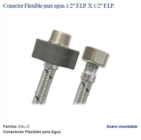 Imagen de COLILLA 1/2" MACHO/HEMBRA 40CM