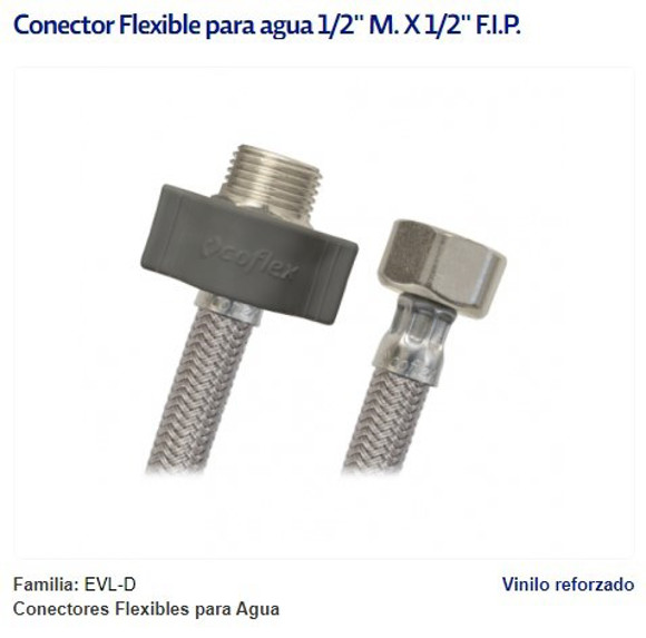 Imagen de COLILLA MALLA VINILO 1/2"X1/2" MACHO/HEMBRA 60CM