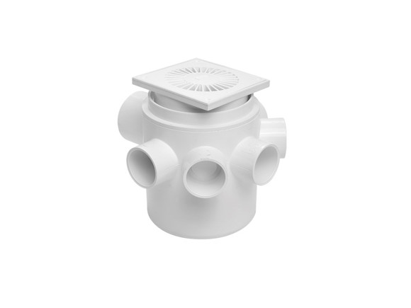 Imagen de PILETA DE PATIO 110X63MMX(5X40) REJILLA BLANCA 10X10MM