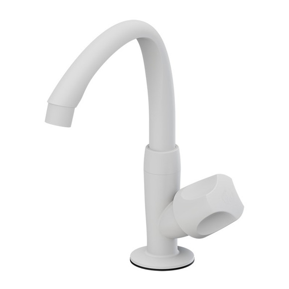 Imagen de CANILLA COCINA BLANCA PLASTICA ALTA DE MESA 1/2" ORBE