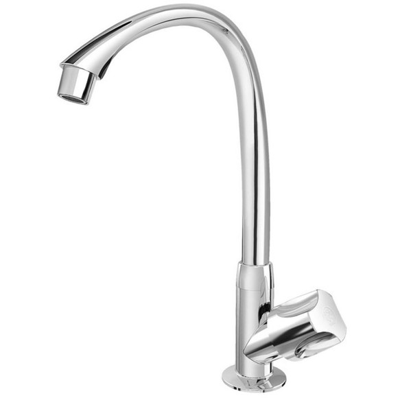 Imagen de CANILLA COCINA CROMADA PLASTICA ALTA DE MESA 1/2" ORBE
