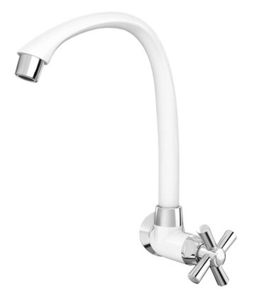 Imagen de CANILLA COCINA BCA/CROMO PLAST. ALTA P/PARED 1/2-3/4"CROSS