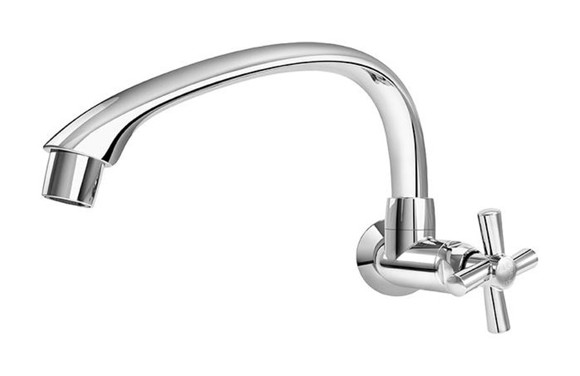 Imagen de CANILLA COCINA CROMADA PLASTICA BAJA P/PARED 1/2-3/4"CROSS