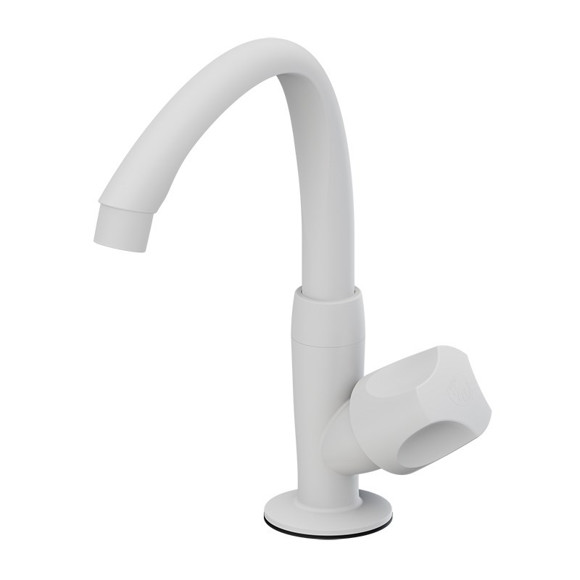 Imagen de CANILLA BAÑO BLANCA PLASTICA ALTA DE MESA 1/2" ORBE