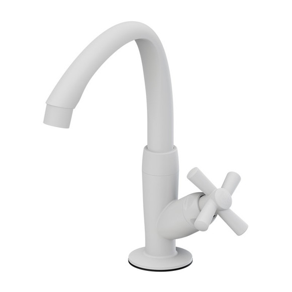 Imagen de CANILLA BAÑO BLANCA PLASTICA ALTA DE MESA 1/2" CROSS