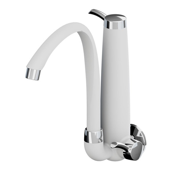 Imagen de CANILLA DE PARED CON PURIFICADOR BLANCA/CROMADA