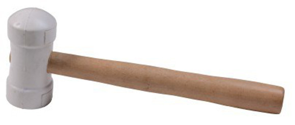 Imagen de MARTILLO 60MM DE GOMA BLANCA MANGO MADERA