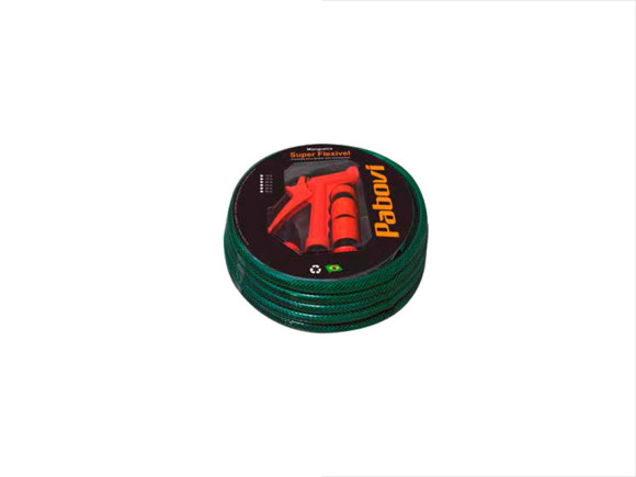 Imagen de CONJUNTO 15 MTS MANGUERA VERDE 1/2X1,8MM Y PISTOLA DE AGUA