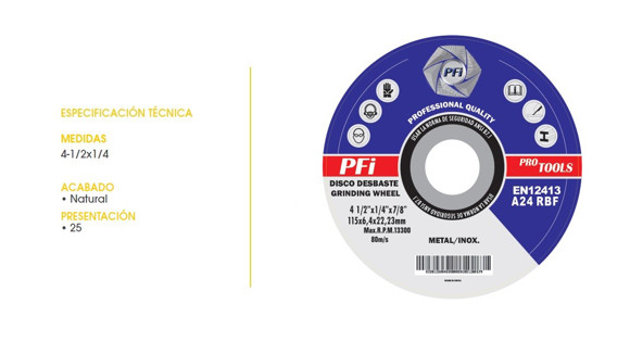 Imagen de DISCO DESBASTE ALOMADO 7/8 METAL 4-1/2X1/4