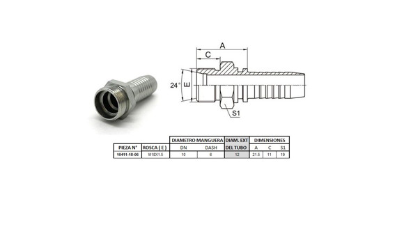 Imagen de MACHO RECTO M18 X 1,5-12 06 3/8'' (MULTI ASIENTO)