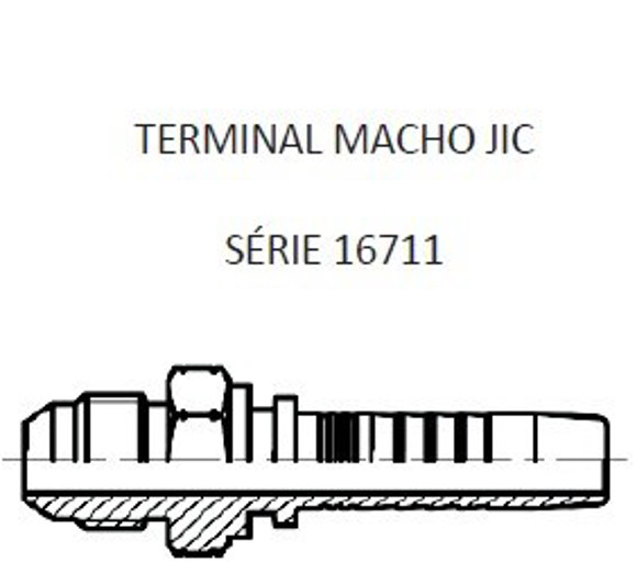 Imagen de MACHO RECTO JIC 3/4" UNF X 16F 08 MANG.1/2"