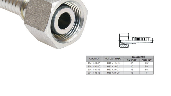 Imagen de HEMBRA RECTA M30 X 2,0-23 12 3/4'' DKO