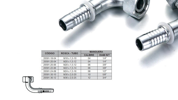 Imagen de HEMBRA CURVO 90° M36 X 2,0-25 12 3/4'' DKO