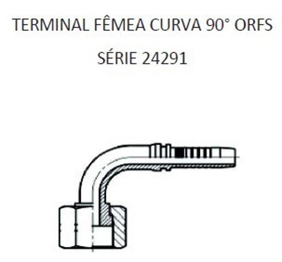 Imagen de HEMB CODO 90° 13/16" ORFS X 16F 06 MANG.3/8" PLANO C/ORING
