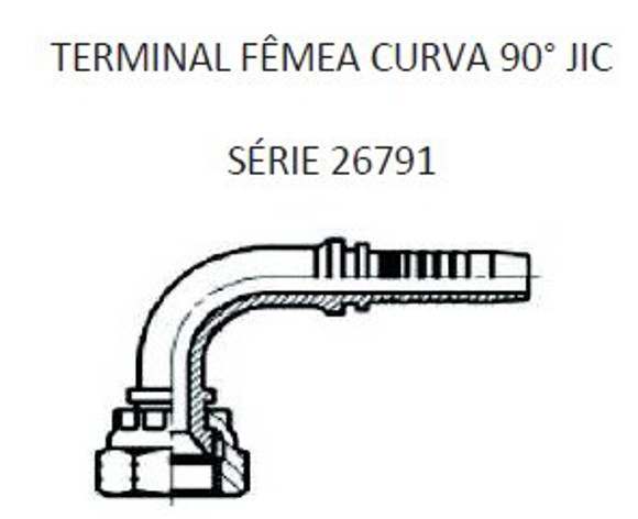 Imagen de HEMBRA CODO 90° JIC 3/4" UNF X 16F 06 MANG.3/8"