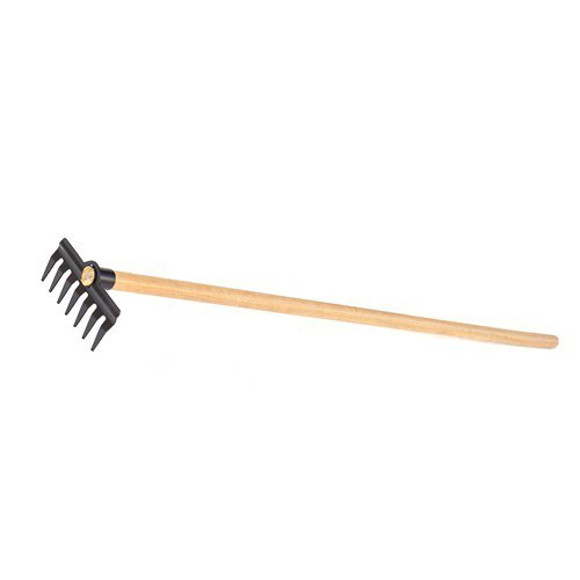 Imagen de RASTRILLO P/JARDIN 7 DIENTES C/MANGO MADERA 120CM