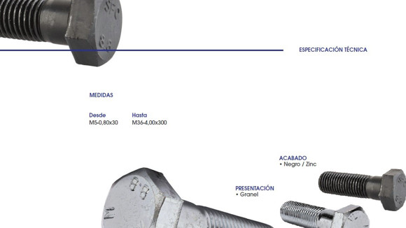 Imagen de TORNILLO HEX. 8.8 R/P M6X1X50 ZINCADO