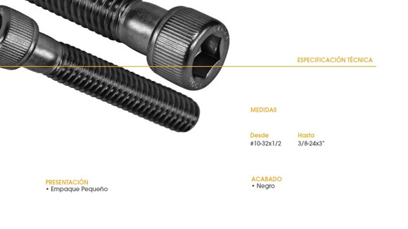 Imagen de TORNILLO ALLEN CABEZA CILINDRICA UNF  10X3/4 NEGRO