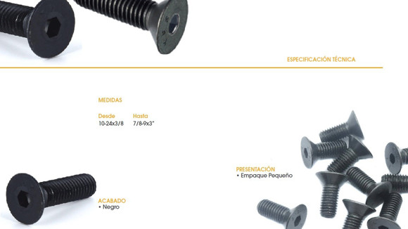 Imagen de TORNILLO ALLEN CABEZA FREZADA 3/8X3/4 NEGRO