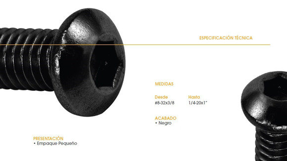 Imagen de TORNILLO ALLEN CABEZA BOTON 1/4X1 NEGRO