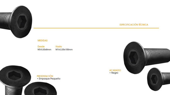 Imagen de TORNILLO ALLEN CABEZA FREZADA M5X0,8X10 NEGRO
