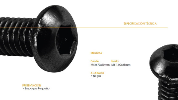 Imagen de TORNILLO ALLEN CABEZA BOTON M6X1X20 NEGRO