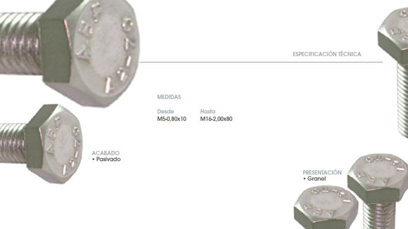 Imagen de TORNILLO HEX INOX A2 M10X1,5X100 PASIVADO