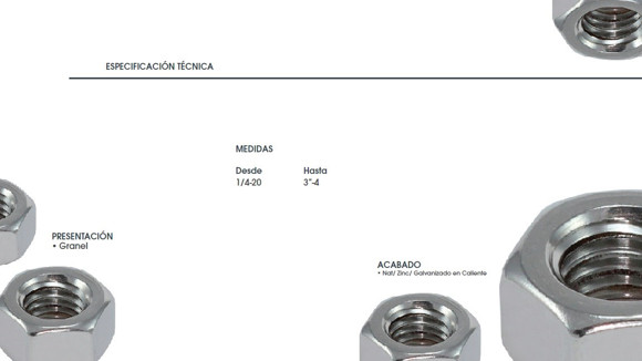 Imagen de TUERCA HEX G2 UNC 5/16 ZINCADO