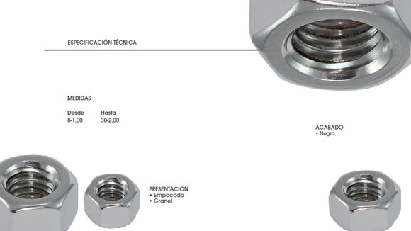 Imagen de TUERCA HEX CLASE 8 DIN 934 UNF M12X1.5 NEGRO