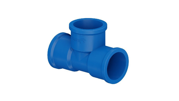 Imagen de "T" 90° SOLDABLE AZUL 110MM