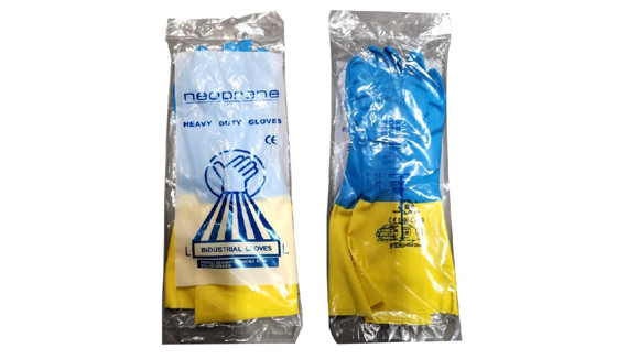 Imagen de GUANTE DE NEOPRENO BI COLOR (AZUL-AMARILLO) TALLE XL