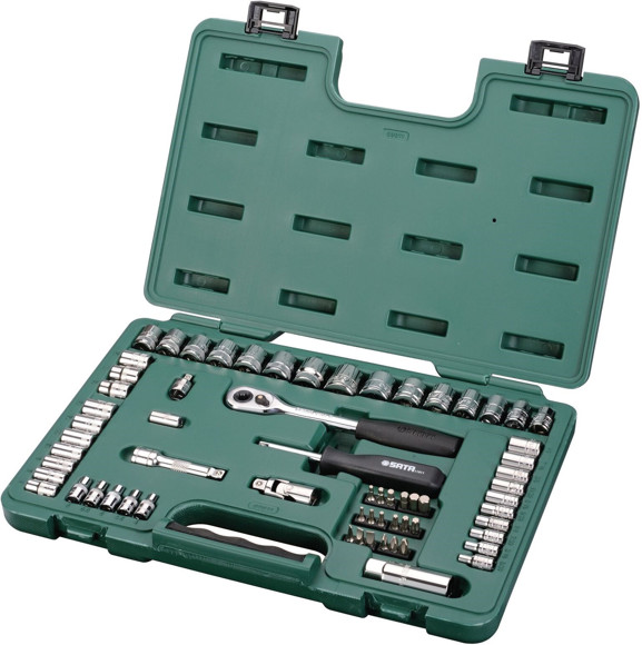 Imagen de JUEGO 65 PZS DADOS  MM Y PULG. 1/4" Y 3/8"