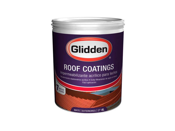 Imagen de BASE 4L GLIDDEN IMPERMEABILIZANTE ROOF COATING ROJO