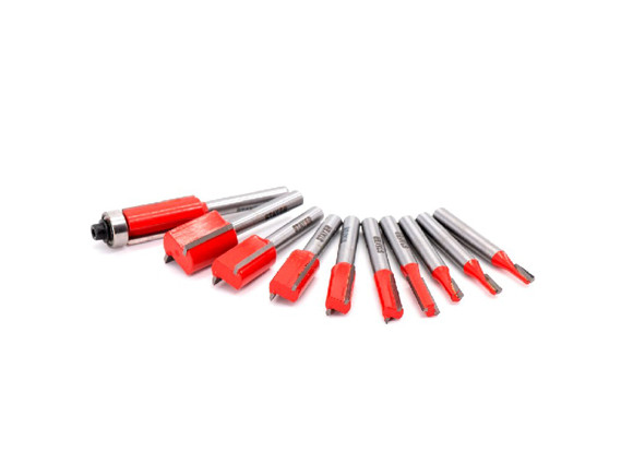 Imagen de JUEGO DE 10 FRESAS  RECTAS PARA MADERA 6MM